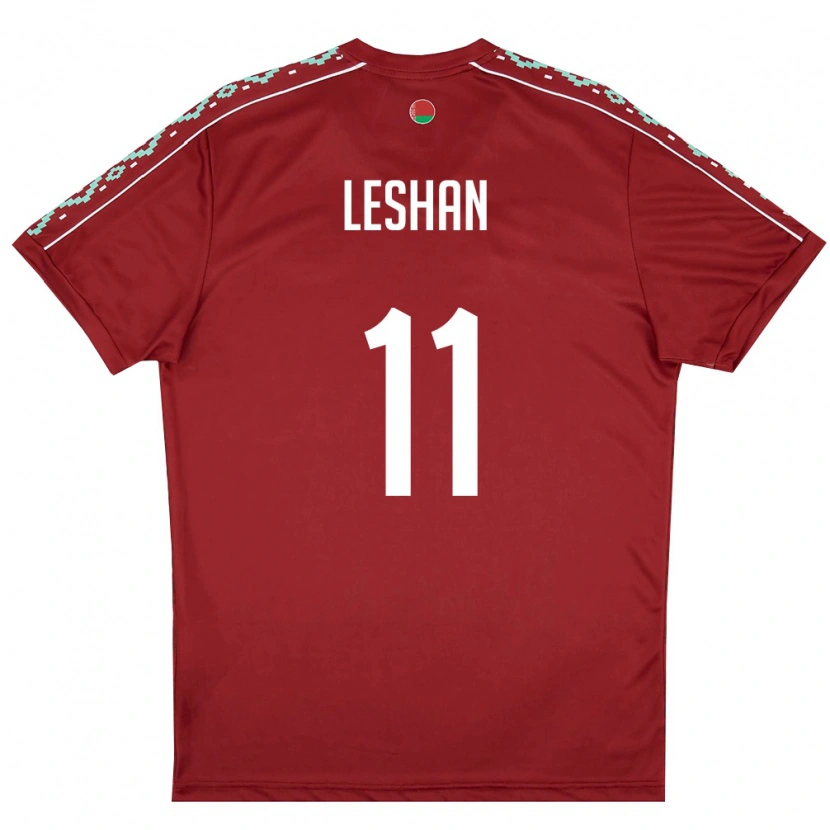 Danxen Kid Belarus Zakhar Leshan #11 Deep Red White Home Jersey 26-28 T-Shirt