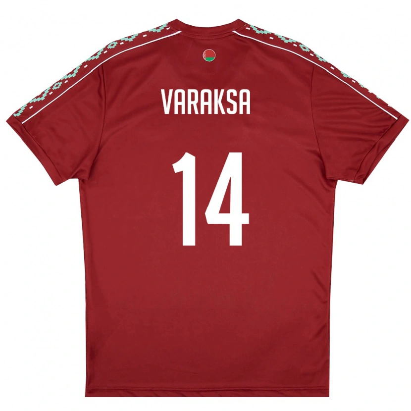 Danxen Kid Belarus Vladislav Varaksa #14 Deep Red White Home Jersey 26-28 T-Shirt