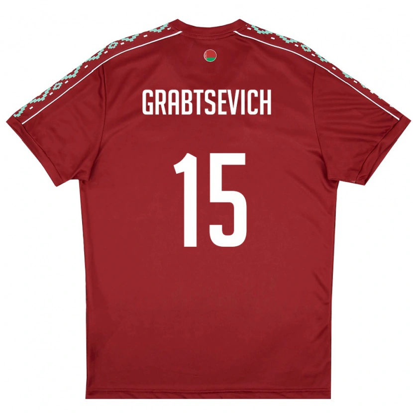 Danxen Kid Belarus Artem Grabtsevich #15 Deep Red White Home Jersey 26-28 T-Shirt