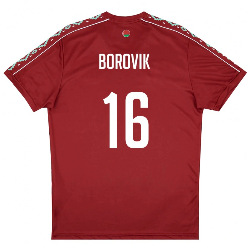 Danxen Kid Belarus Grigoriy Borovik #16 Deep Red White Home Jersey 26-28 T-Shirt