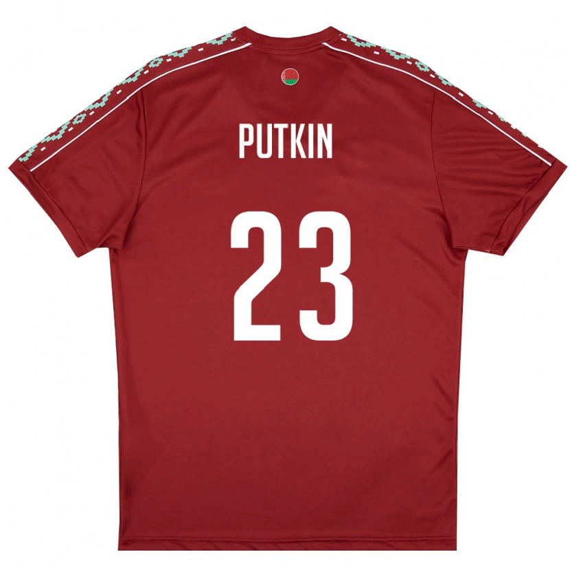 Danxen Kid Belarus Ilya Putkin #23 Deep Red White Home Jersey 26-28 T-Shirt