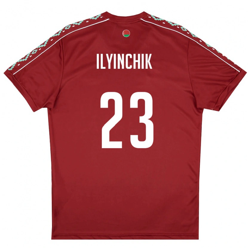 Danxen Kid Belarus Daniil Ilyinchik #23 Deep Red White Home Jersey 26-28 T-Shirt