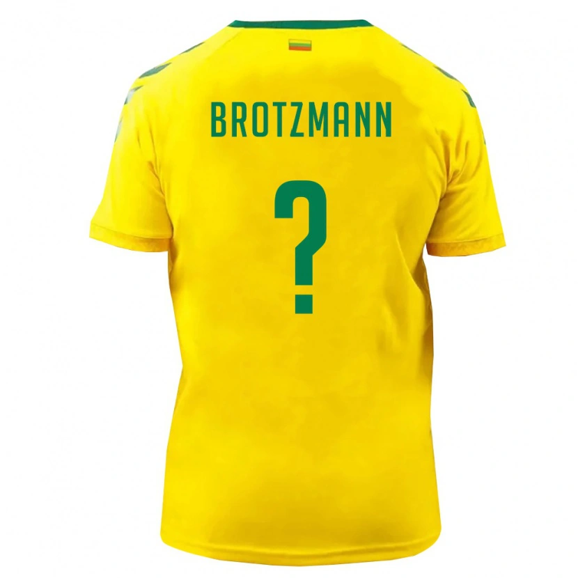 Danxen Kid Lithuania Gleb Brotzmann #0 Yellow Green Home Jersey 26-28 T-Shirt