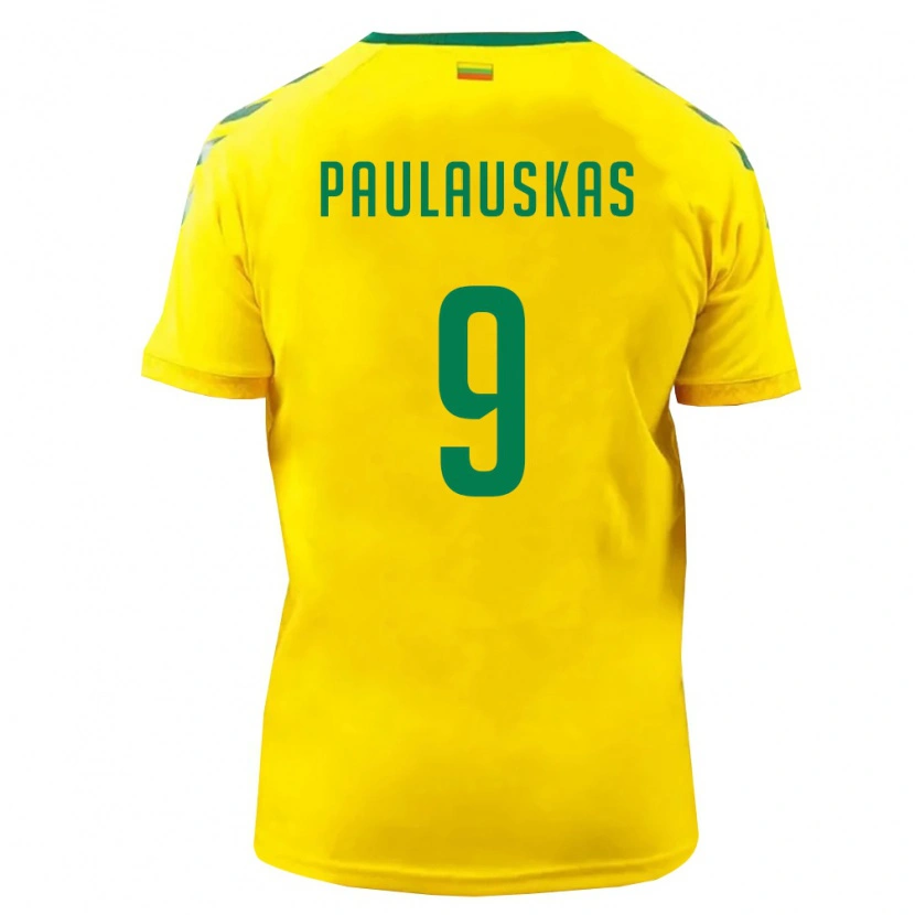 Danxen Kid Lithuania Gytis Paulauskas #9 Yellow Green Home Jersey 26-28 T-Shirt