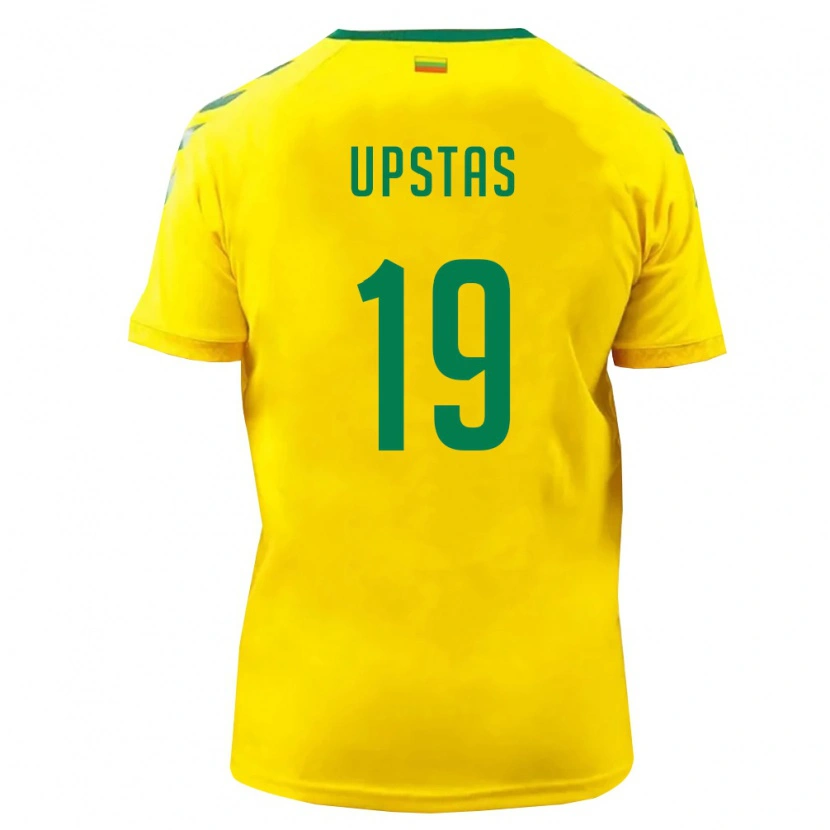 Danxen Kid Lithuania Klaudijus Upstas #19 Yellow Green Home Jersey 26-28 T-Shirt
