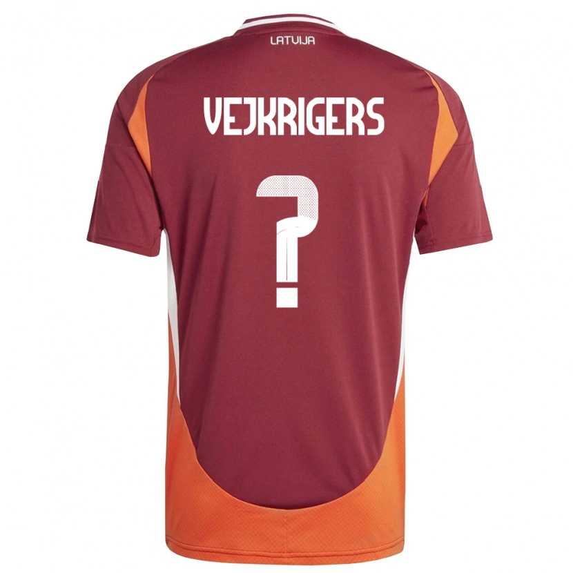 Danxen Kid Latvia Davis Vejkrigers #0 Deep Red White Orange Home Jersey 26-28 T-Shirt