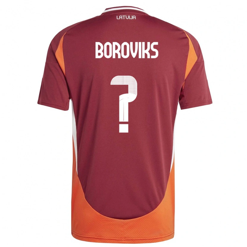 Danxen Kid Latvia Savelijs Boroviks #0 Deep Red White Orange Home Jersey 26-28 T-Shirt