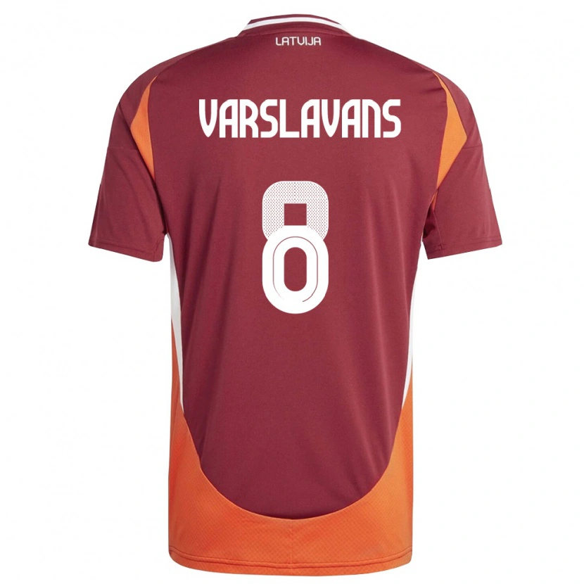 Danxen Kid Latvia Renars Varslavans #8 Deep Red White Orange Home Jersey 26-28 T-Shirt