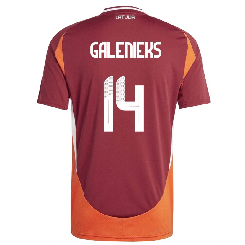 Danxen Kid Latvia Emils Galenieks #14 Deep Red White Orange Home Jersey 26-28 T-Shirt