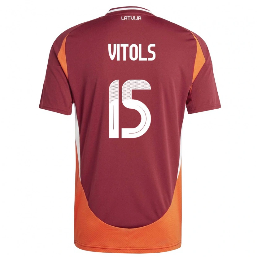 Danxen Kid Latvia Rauls Vitols #15 Deep Red White Orange Home Jersey 26-28 T-Shirt