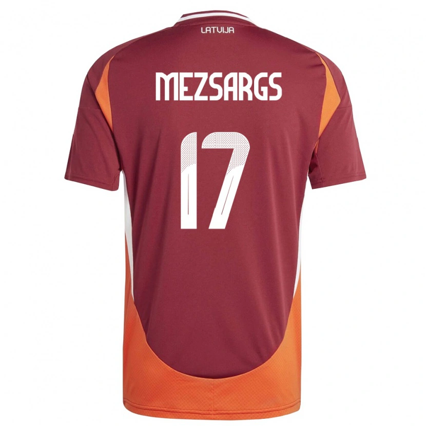 Danxen Kid Latvia Kristians Mezsargs #17 Deep Red White Orange Home Jersey 26-28 T-Shirt