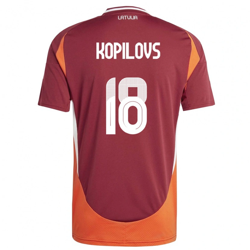 Danxen Kid Latvia Maksims Kopilovs #18 Deep Red White Orange Home Jersey 26-28 T-Shirt