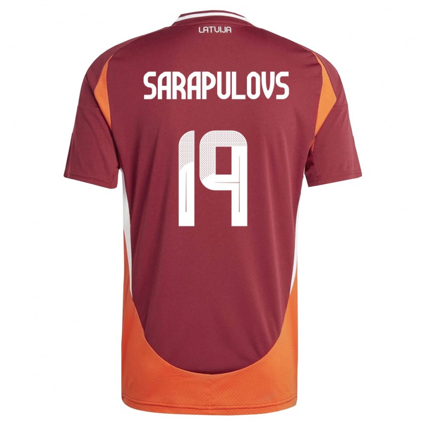 Danxen Kid Latvia Maksims Sarapulovs #19 Deep Red White Orange Home Jersey 26-28 T-Shirt
