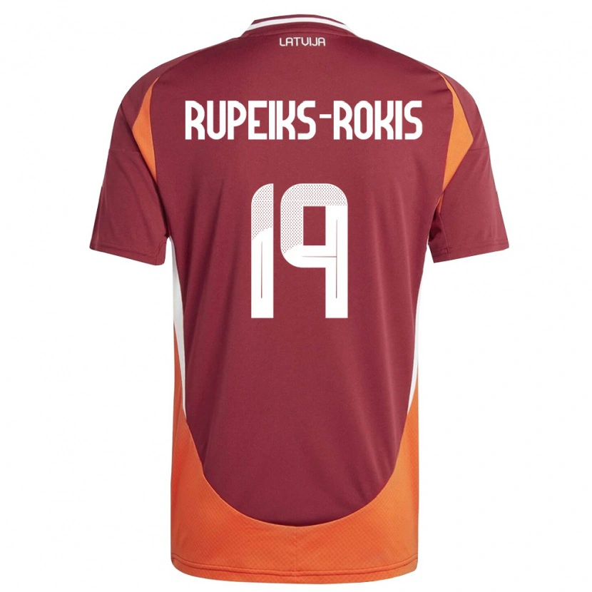Danxen Kid Latvia Janis Rupeiks-Rokis #19 Deep Red White Orange Home Jersey 26-28 T-Shirt