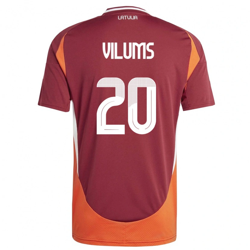 Danxen Kid Latvia Mariuss Vilums #20 Deep Red White Orange Home Jersey 26-28 T-Shirt
