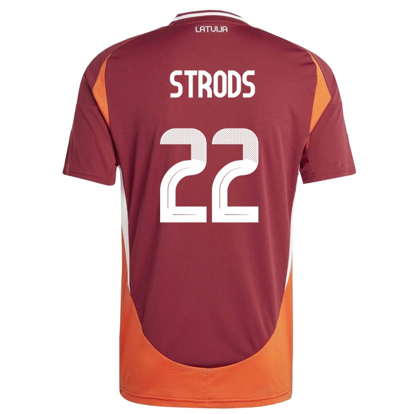 Danxen Kid Latvia Markuss Strods #22 Deep Red White Orange Home Jersey 26-28 T-Shirt