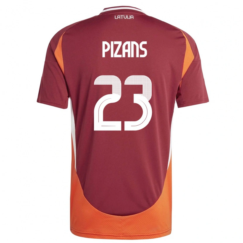 Danxen Kid Latvia Ricards Pizans #23 Deep Red White Orange Home Jersey 26-28 T-Shirt