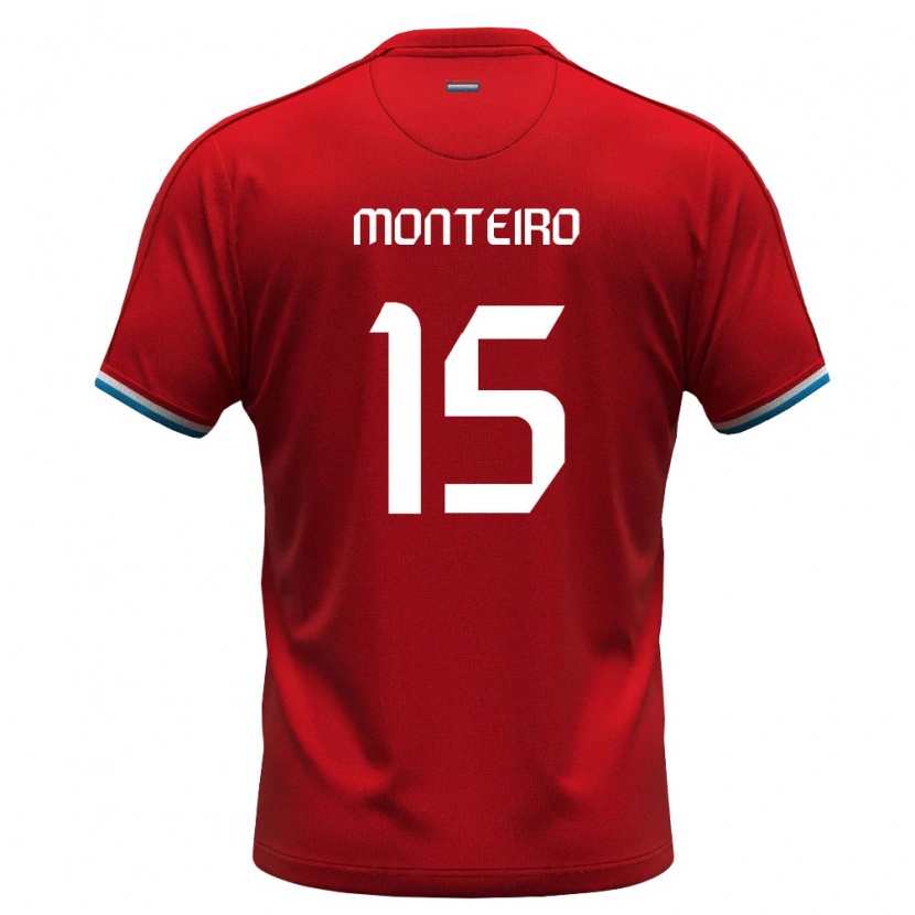 Danxen Kid Luxembourg Diogo Monteiro #15 Red White Blue Home Jersey 26-28 T-Shirt