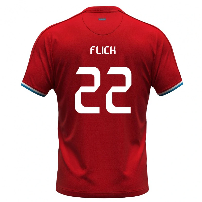 Danxen Kid Luxembourg Tim Flick #22 Red White Blue Home Jersey 26-28 T-Shirt