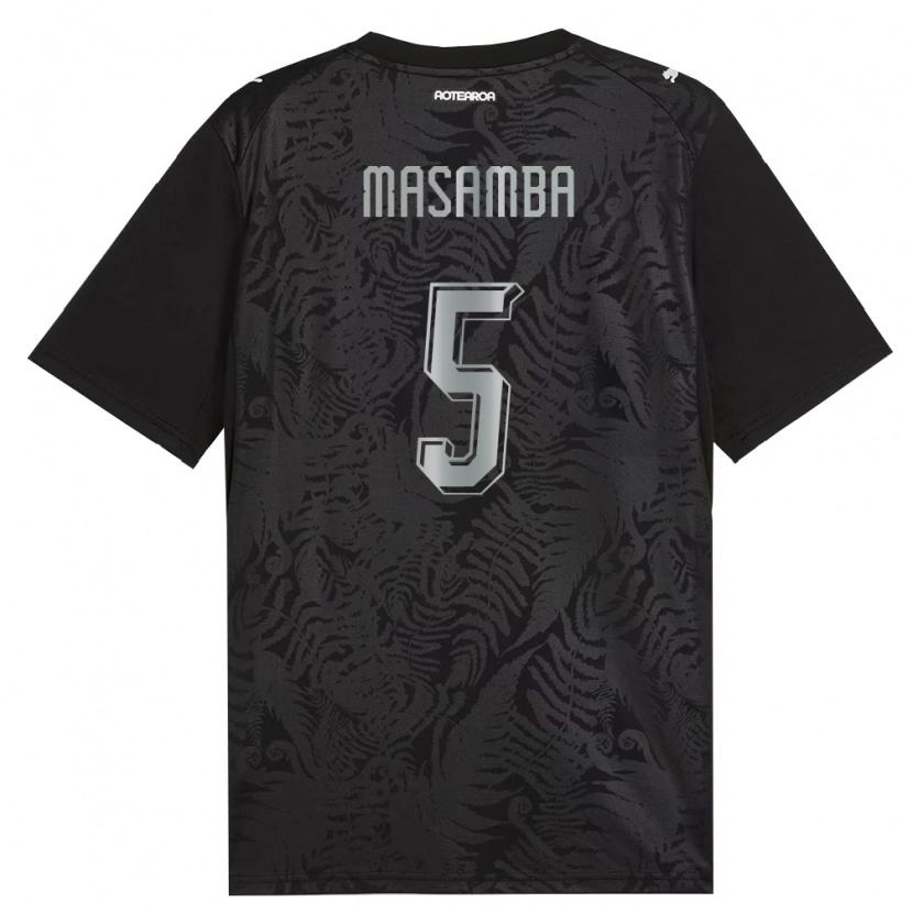 Danxen Kid New Zealand Evan Masamba #5 White Black Gray Home Jersey 26-28 T-Shirt