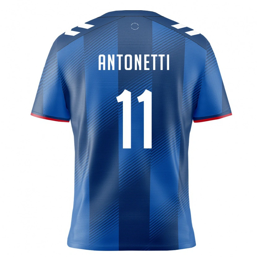 Danxen Kid Puerto Rico Leandro Antonetti #11 Royal Blue Red White Home Jersey 26-28 T-Shirt