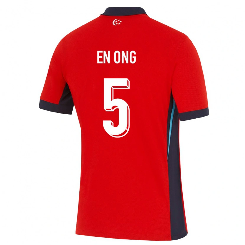 Danxen Kid Singapore Yu En Ong #5 Red White Black Home Jersey 26-28 T-Shirt