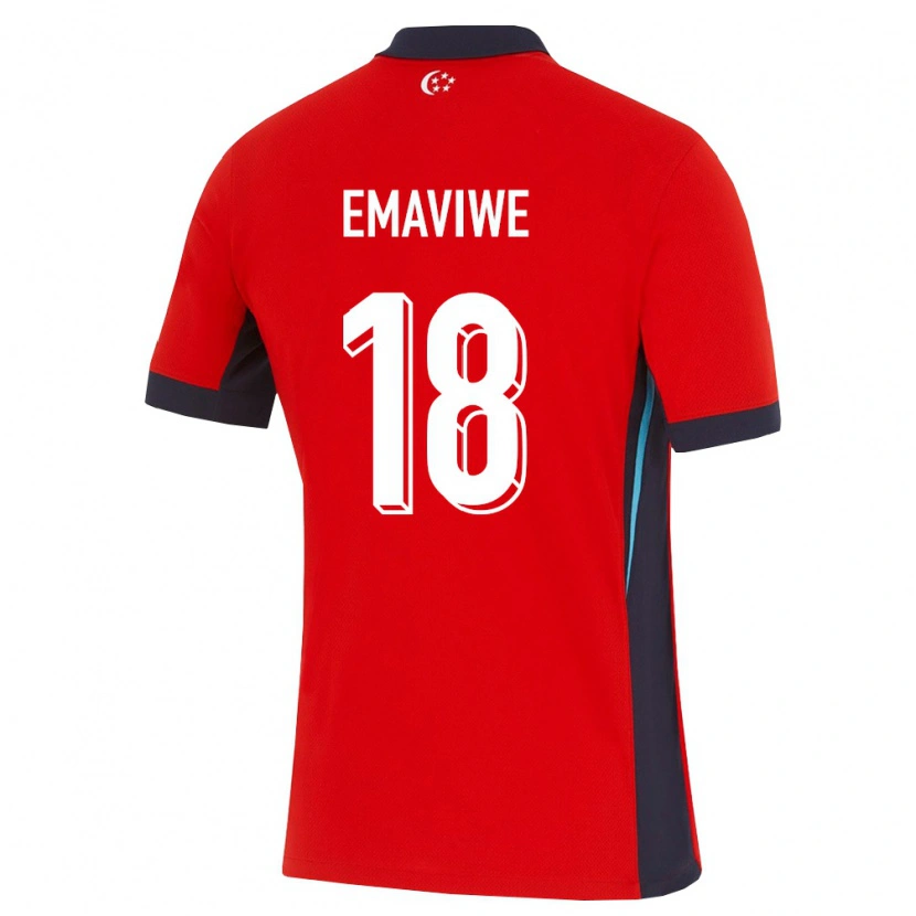 Danxen Kid Singapore Jordan Emaviwe #18 Red White Black Home Jersey 26-28 T-Shirt