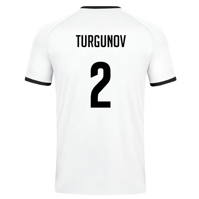 Danxen Kid Uzbekistan Kakhramon Turgunov #2 White Dark Green Away Jersey 26-28 T-Shirt