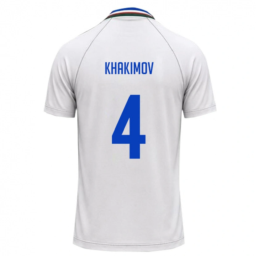 Danxen Kid Uzbekistan Mukhammad Khakimov #4 White Dark Green Away Jersey 26-28 T-Shirt