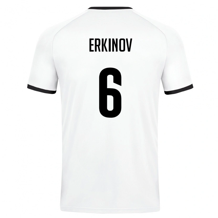 Danxen Kid Uzbekistan Bekhruz Erkinov #6 White Dark Green Away Jersey 26-28 T-Shirt