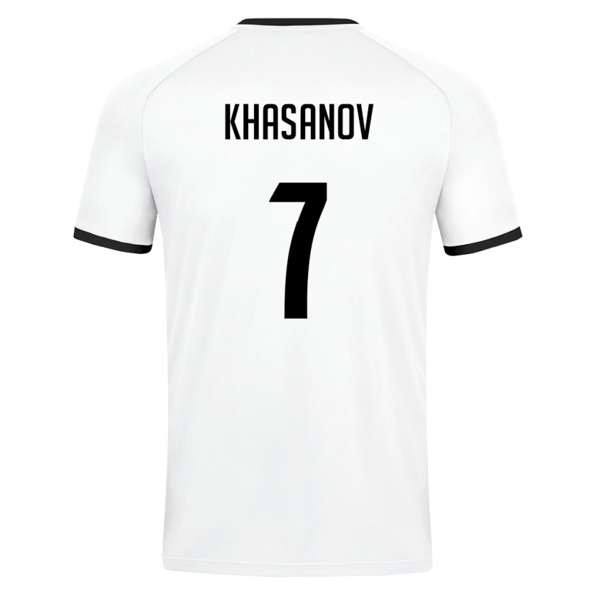 Danxen Kid Uzbekistan Sadriddin Khasanov #7 White Dark Green Away Jersey 26-28 T-Shirt