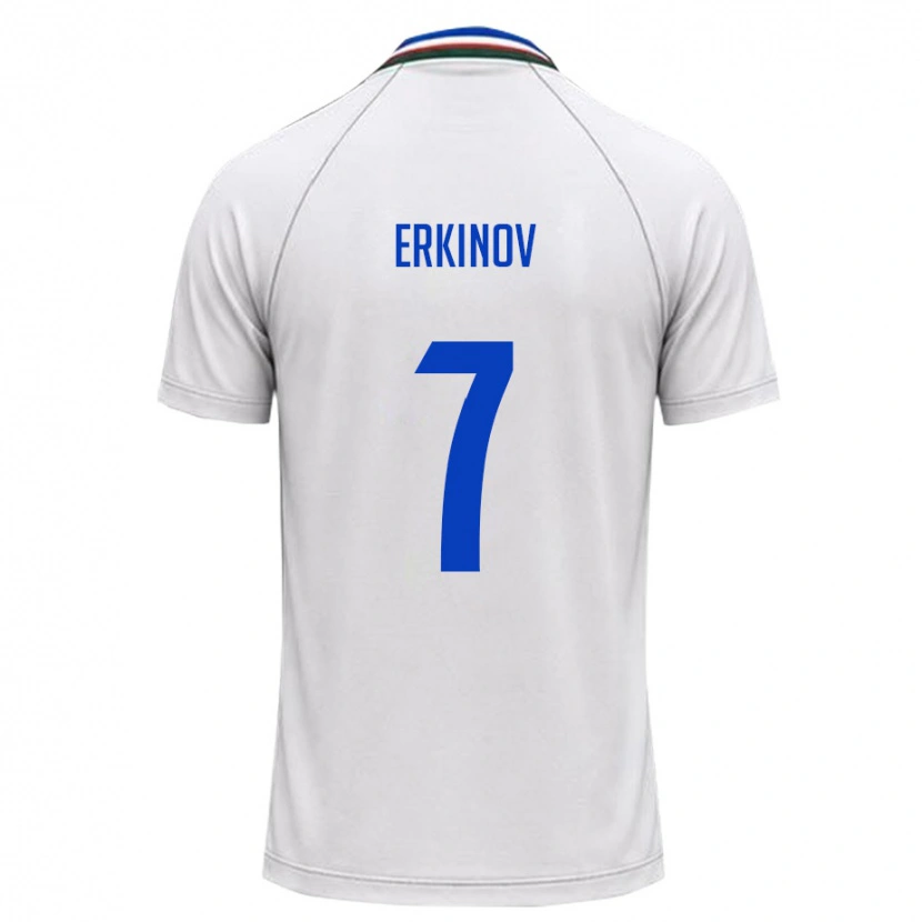 Danxen Kid Uzbekistan Amirkhon Erkinov #7 White Dark Green Away Jersey 26-28 T-Shirt