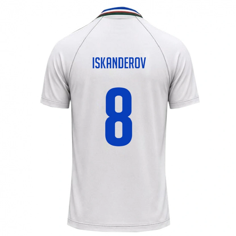 Danxen Kid Uzbekistan Jamshid Iskanderov #8 White Dark Green Away Jersey 26-28 T-Shirt