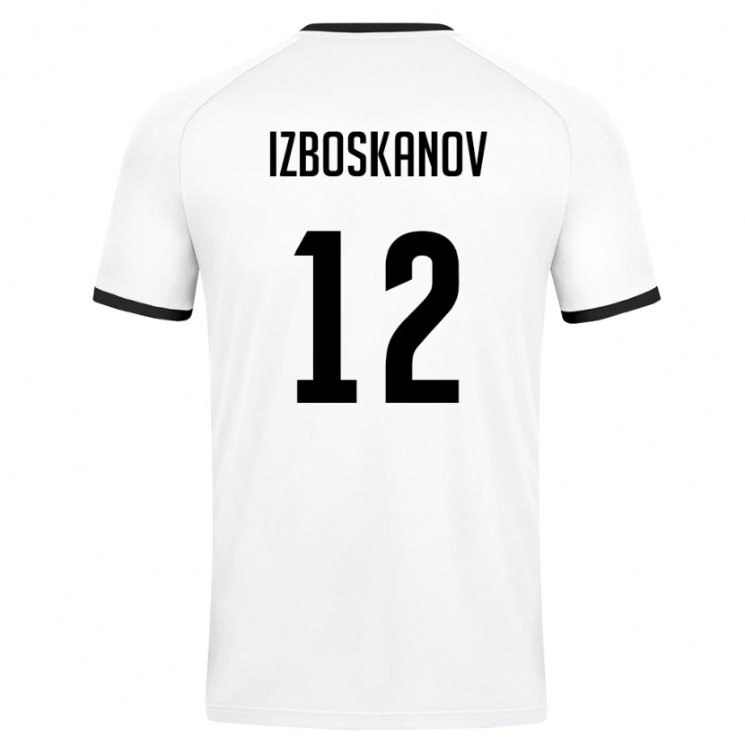 Danxen Kid Uzbekistan Bakhodir Izboskanov #12 White Dark Green Away Jersey 26-28 T-Shirt