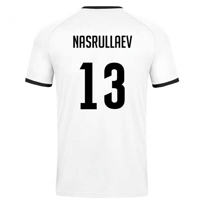 Danxen Kid Uzbekistan Sherzod Nasrullaev #13 White Dark Green Away Jersey 26-28 T-Shirt