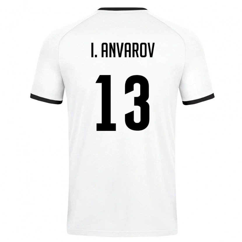 Danxen Kid Uzbekistan Islom Anvarov #13 White Dark Green Away Jersey 26-28 T-Shirt