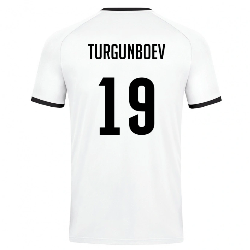Danxen Kid Uzbekistan Azizbek Turgunboev #19 White Dark Green Away Jersey 26-28 T-Shirt