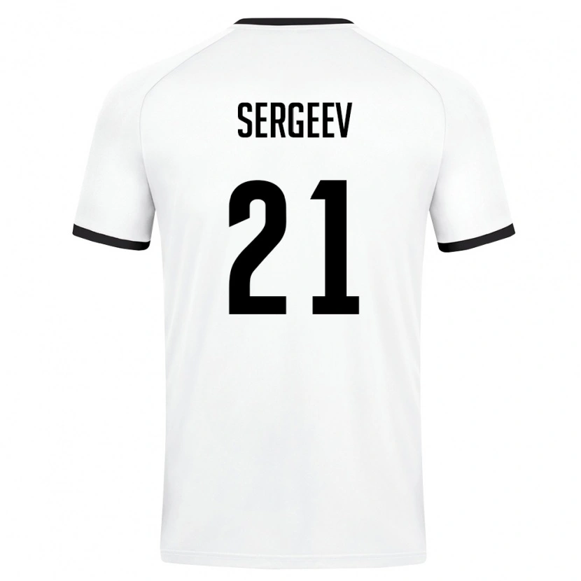Danxen Kid Uzbekistan Igor Sergeev #21 White Dark Green Away Jersey 26-28 T-Shirt