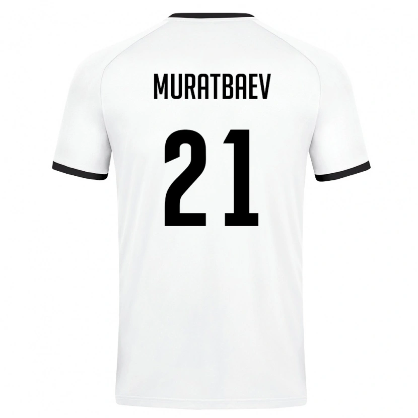 Danxen Kid Uzbekistan Samandar Muratbaev #21 White Dark Green Away Jersey 26-28 T-Shirt