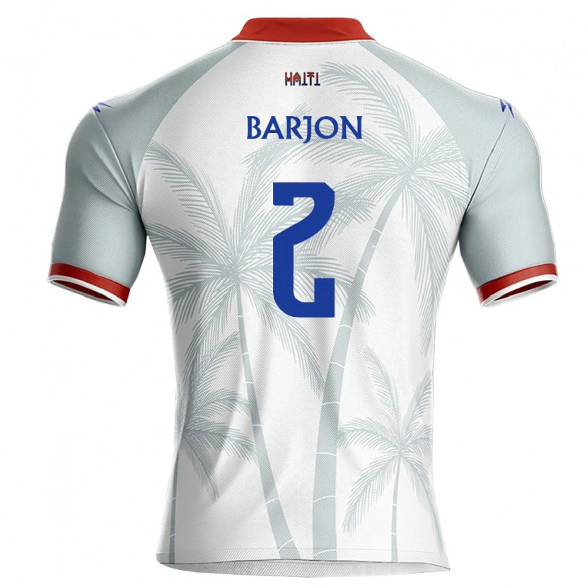 Danxen Kid Haiti Guivens Barjon #2 White Red Gray Away Jersey 26-28 T-Shirt