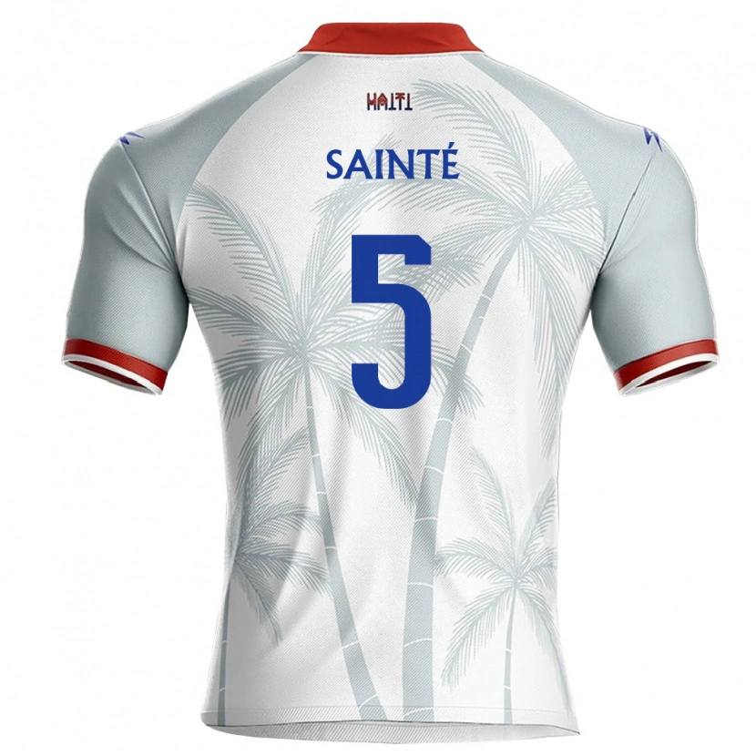 Danxen Kid Haiti Carl Sainté #5 White Red Gray Away Jersey 26-28 T-Shirt
