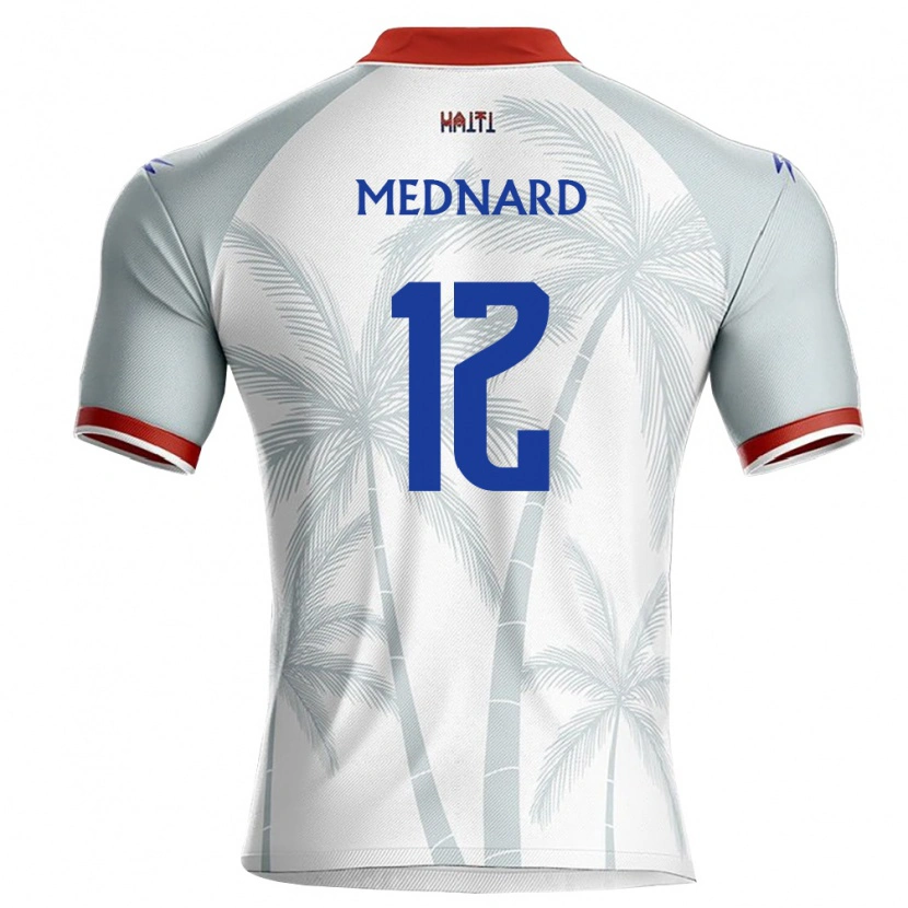 Danxen Kid Haiti Jonah Mednard #12 White Red Gray Away Jersey 26-28 T-Shirt