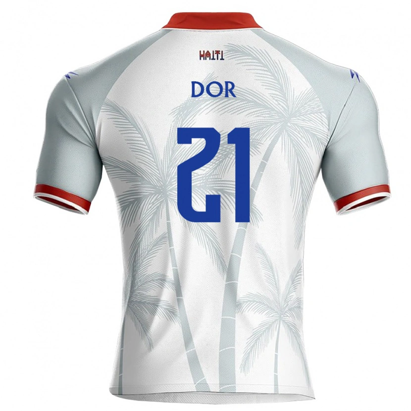 Danxen Kid Haiti Rodnelson Dor #21 White Red Gray Away Jersey 26-28 T-Shirt