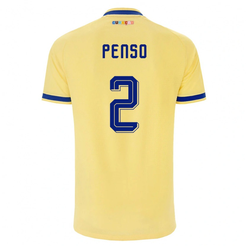 Danxen Kid Curaçao Kyano Penso #2 Yellow Navy Pink Away Jersey 26-28 T-Shirt