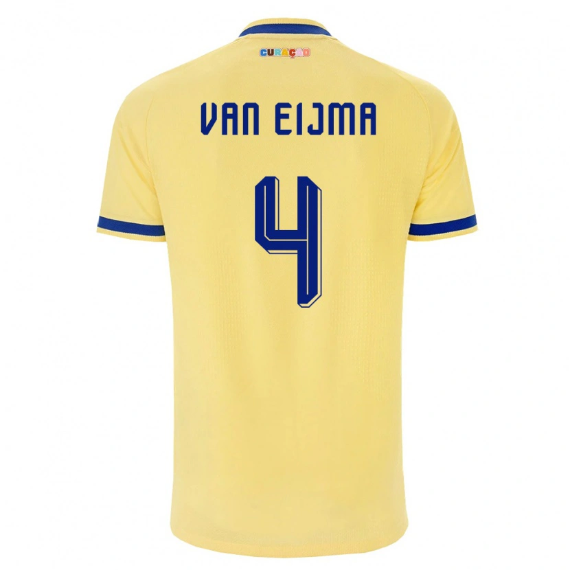 Danxen Kid Curaçao Roshon Van Eijma #4 Yellow Navy Pink Away Jersey 26-28 T-Shirt