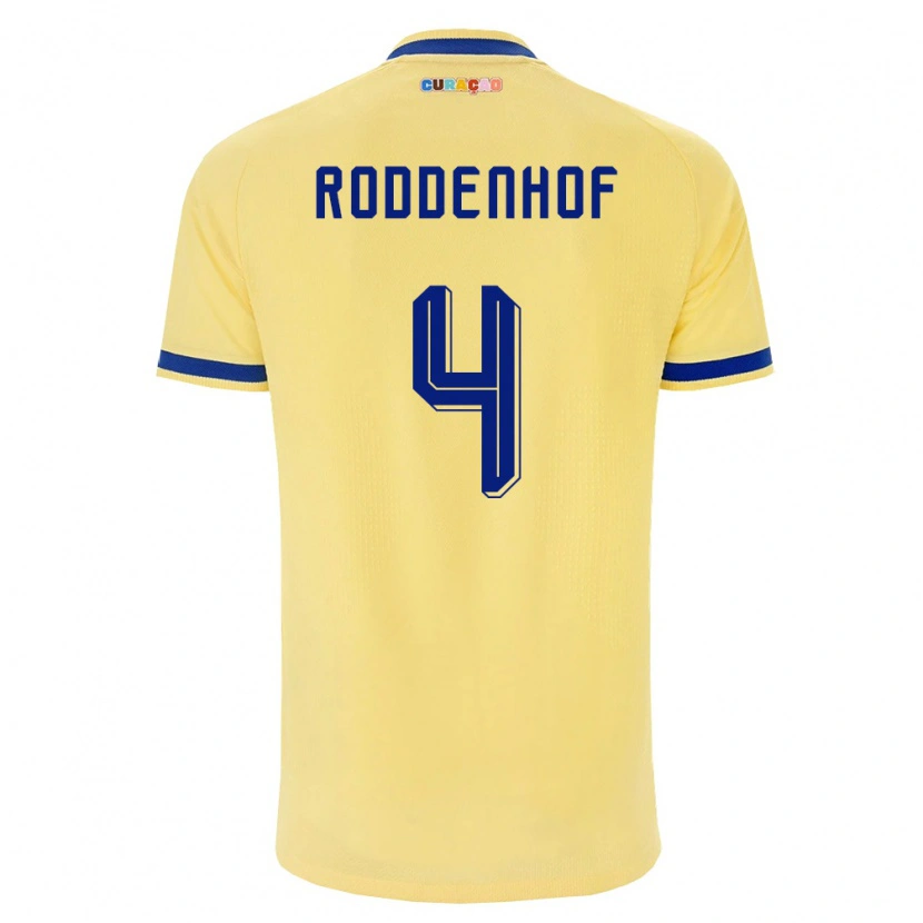 Danxen Kid Curaçao Liyon Roddenhof #4 Yellow Navy Pink Away Jersey 26-28 T-Shirt