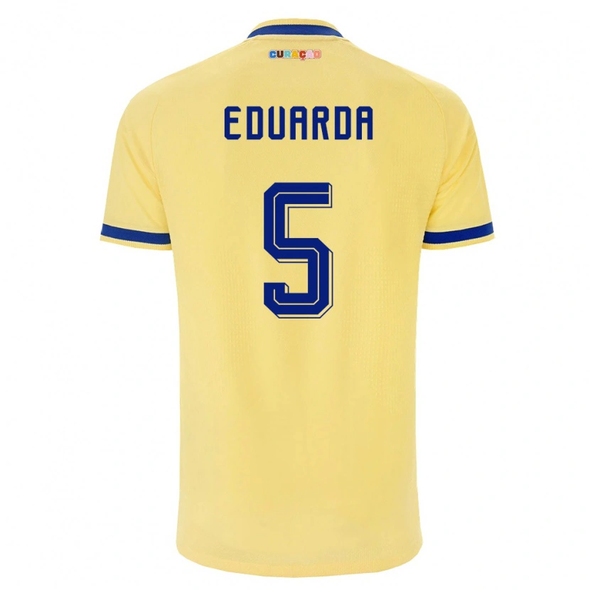 Danxen Kid Curaçao Ribryashen Eduarda #5 Yellow Navy Pink Away Jersey 26-28 T-Shirt