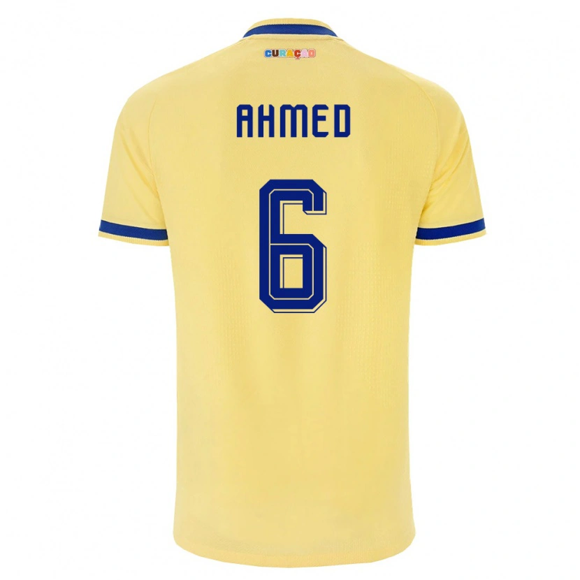 Danxen Kid Curaçao Isaiah Ahmed #6 Yellow Navy Pink Away Jersey 26-28 T-Shirt