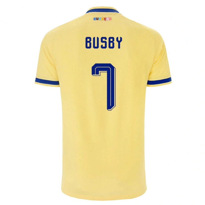 Danxen Kid Curaçao Dayvi Busby #7 Yellow Navy Pink Away Jersey 26-28 T-Shirt