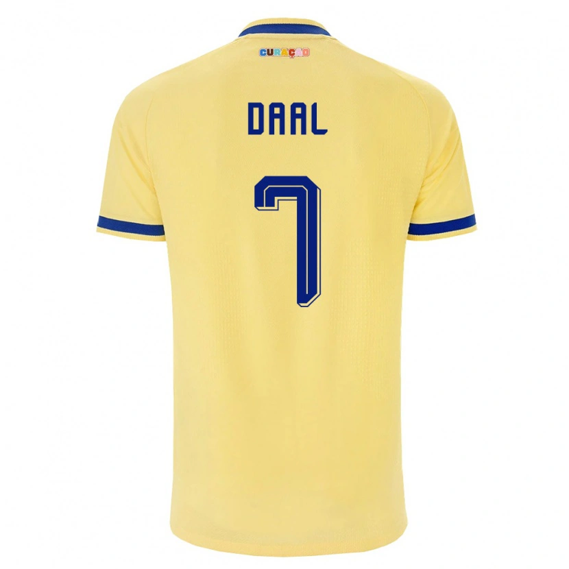 Danxen Kid Curaçao Fernando Daal #7 Yellow Navy Pink Away Jersey 26-28 T-Shirt